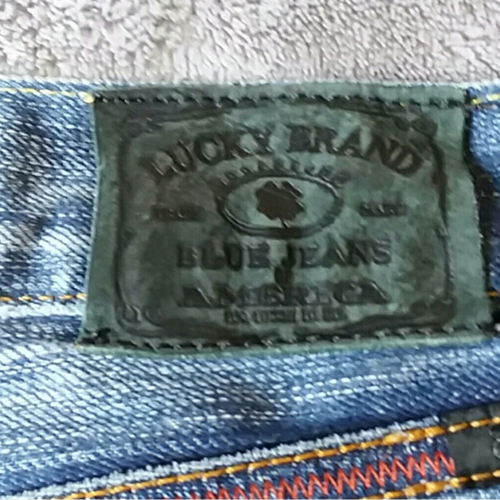 Lucky Brand Blue Jean Shorts with Flag Detail - Picture 2 of 9